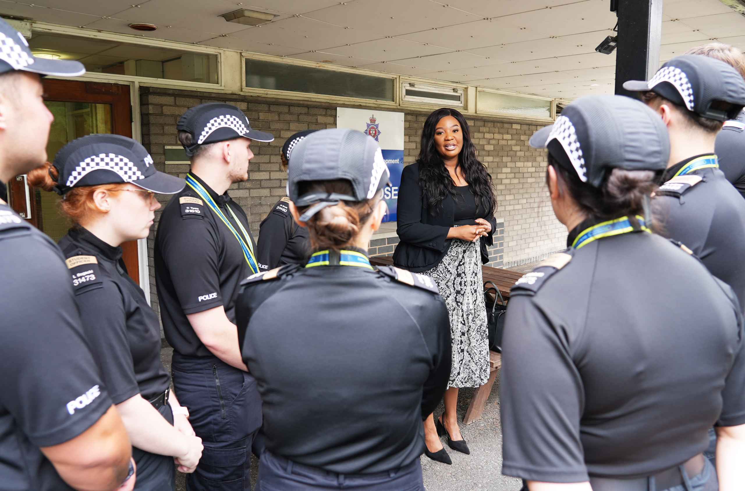 Commissioner talking to new recruits