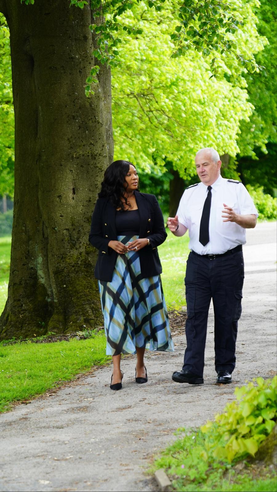 PCC walking along path with Acting CC